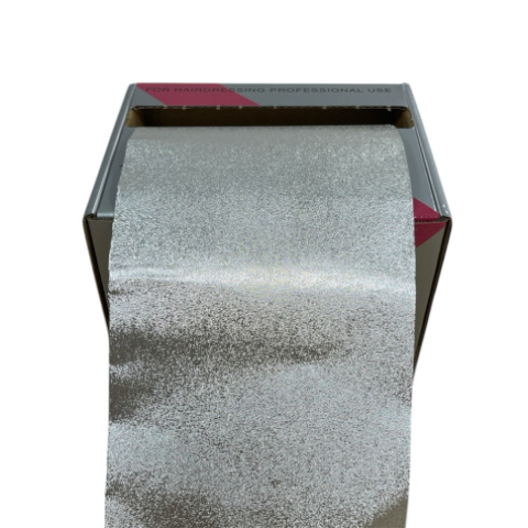 Folia Fryzjerska Aluminiowa Srebrna Ryflowana z Podajnikiem 100 metrów Folia Fryzjerska Aluminiowa Srebrna Ryflowana z Podajnikiem 100 metrów