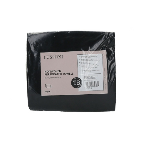 LUSSONI Ręczniki z włókniny perforowanej, Czarny, 70 cm x 50 cm, 50 szt. LUSSONI Ręczniki z włókniny perforowanej, Czarny, 70 cm x 50 cm, 50 szt.